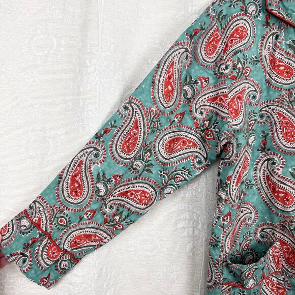 The Fox and the Mermaid Venice paisley print pajama top buttoned loungewear - Picture 2 of 7